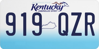 KY license plate 919QZR