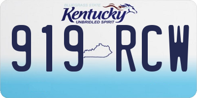 KY license plate 919RCW