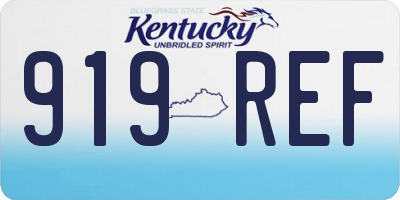 KY license plate 919REF