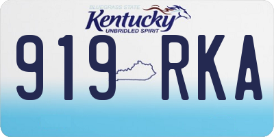 KY license plate 919RKA