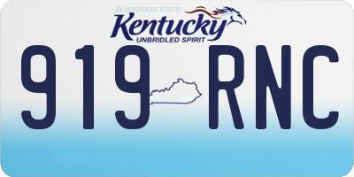 KY license plate 919RNC