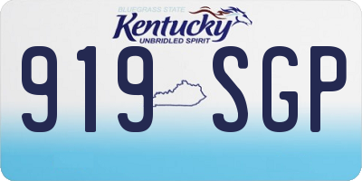 KY license plate 919SGP