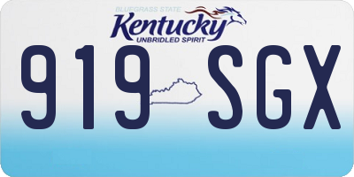 KY license plate 919SGX