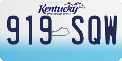 KY license plate 919SQW