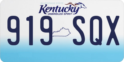KY license plate 919SQX