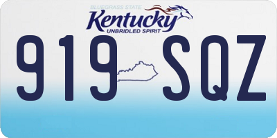 KY license plate 919SQZ