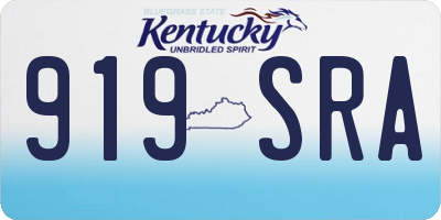 KY license plate 919SRA