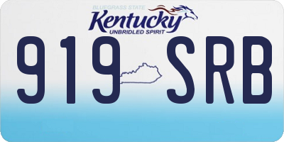 KY license plate 919SRB