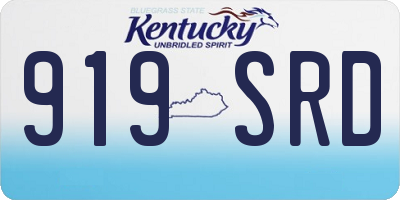 KY license plate 919SRD