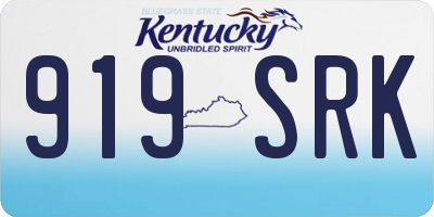 KY license plate 919SRK
