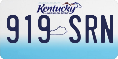 KY license plate 919SRN