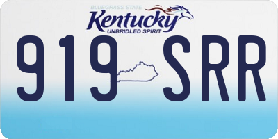 KY license plate 919SRR