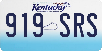 KY license plate 919SRS