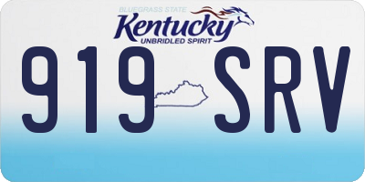 KY license plate 919SRV