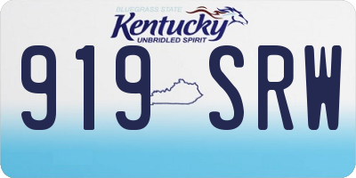 KY license plate 919SRW