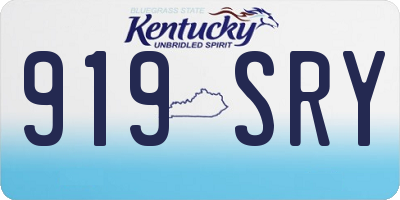 KY license plate 919SRY