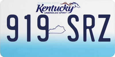 KY license plate 919SRZ