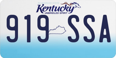 KY license plate 919SSA