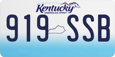 KY license plate 919SSB