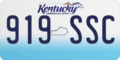 KY license plate 919SSC