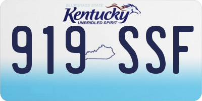 KY license plate 919SSF