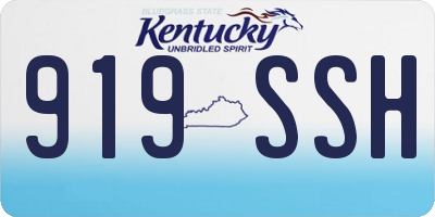KY license plate 919SSH