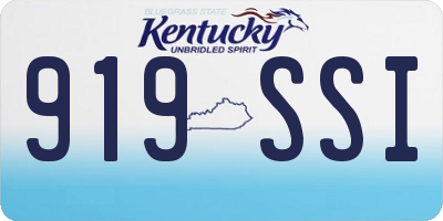 KY license plate 919SSI