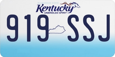 KY license plate 919SSJ