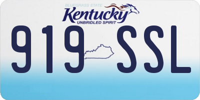 KY license plate 919SSL