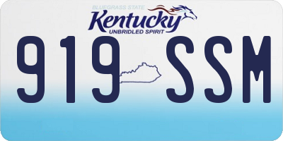 KY license plate 919SSM