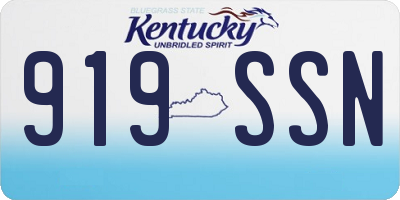 KY license plate 919SSN