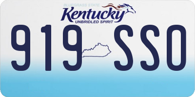 KY license plate 919SSO