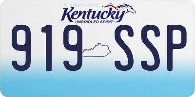 KY license plate 919SSP