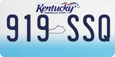 KY license plate 919SSQ