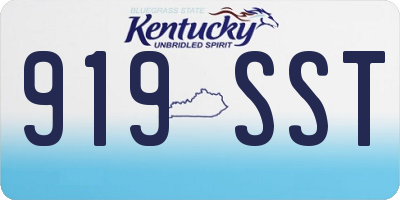 KY license plate 919SST
