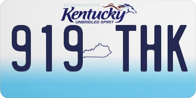 KY license plate 919THK