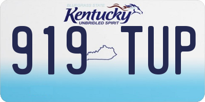 KY license plate 919TUP