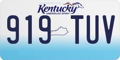 KY license plate 919TUV