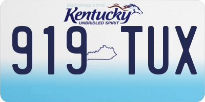 KY license plate 919TUX