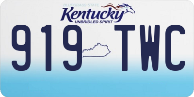 KY license plate 919TWC