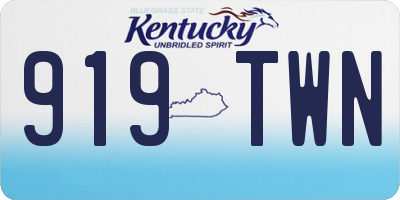 KY license plate 919TWN