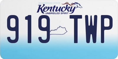 KY license plate 919TWP