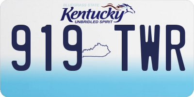 KY license plate 919TWR