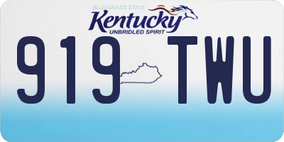 KY license plate 919TWU