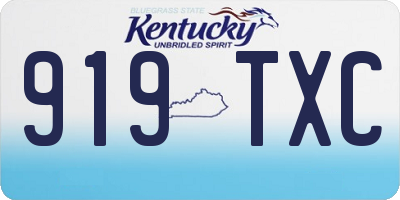 KY license plate 919TXC