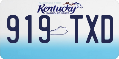 KY license plate 919TXD