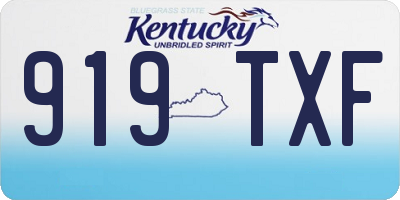 KY license plate 919TXF