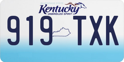 KY license plate 919TXK