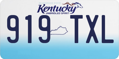 KY license plate 919TXL