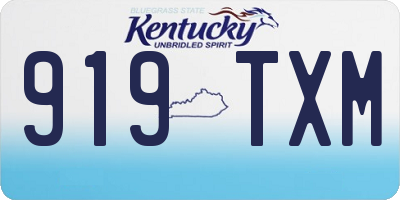 KY license plate 919TXM